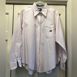 Tommy Hilfiger pink & white cotton button down, 12